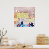 Rick London Comic Sneeuwman Grappige Poster (Keuken)