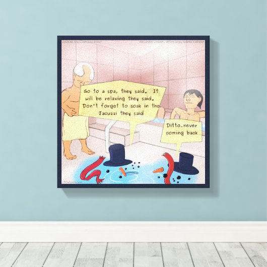 Rick London Comic Snowman Canvas Print (Insitu (Houten vloer))