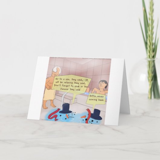 Rick London Comic Snowman Funny Gifts Feestdagen Kaart (Voorkant)