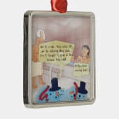 Rick London Comic Snowman Funny Gifts Metalen Ornament (Rechts)