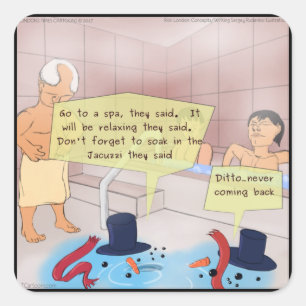 Rick London Comic Snowman Funny Gifts Vierkante Sticker