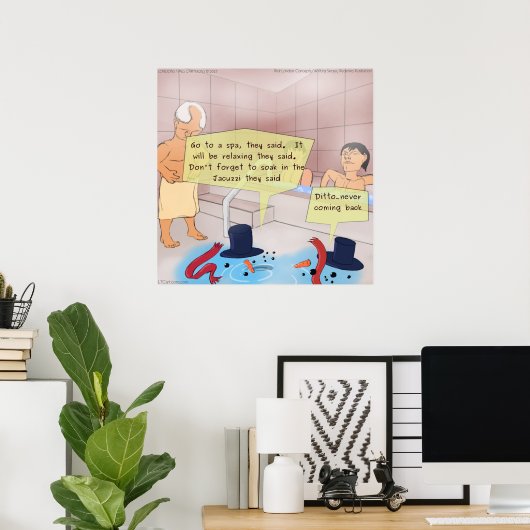 Rick London Comic Snowman Funny Poster (Thuiskantoor)