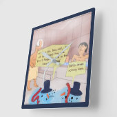 Rick London Comic Snowman Square Wall klok (Hoek)