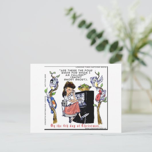 Rick London Ernestine Calling Birds Xmas Briefkaart (Staand voorkant)