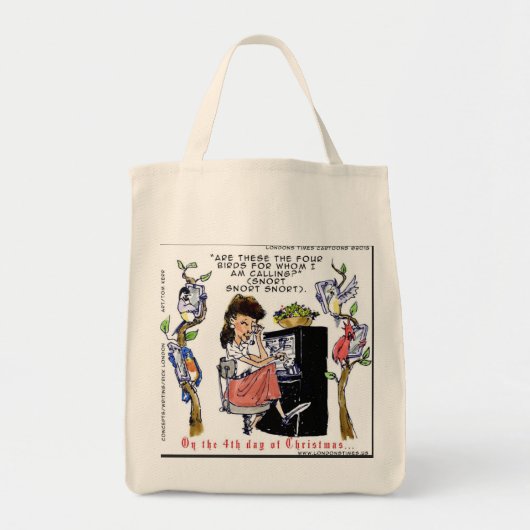 Rick London Ernestine Calling Birds Xmas Tote Bag (Voorkant)