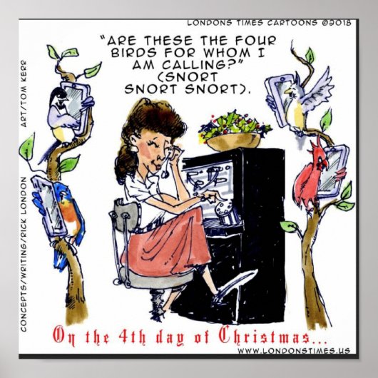 Rick London Ernestine Kerstvogels Kerstmis Poster (Voorkant)