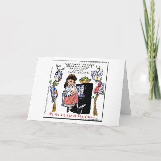 Rick London Ernestine Kerstzangende Vogels Xmas Kaart (Voorkant)