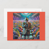 Rick London Fish Nachtclub Singer Comic Briefkaart (Voorkant / Achterkant)