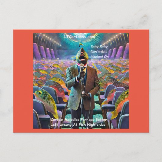 Rick London Fish Nachtclub Singer Comic Briefkaart (Voorkant)