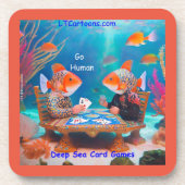 Rick London Fish Spelen "Go Fish" Kaart Game Comic Bier Onderzetter (Voorkant)