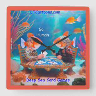 Rick London Fish Spelen "Go Fish" Kaart Game Comic Vierkante Klok