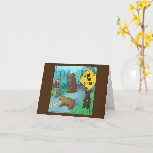 Rick London Funny Beer met horloges Comic Kaart (Gele Bloem)