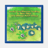 Rick London Funny Border Collie Flower Comic Magneet (Voorkant)