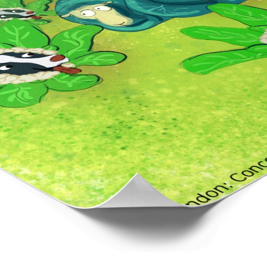 Rick London Funny Border Collie Flower Comic Poster (Hoek)