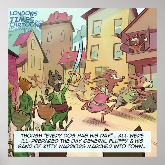 Rick London Funny Cats Vs Dogs Poster (Voorkant)