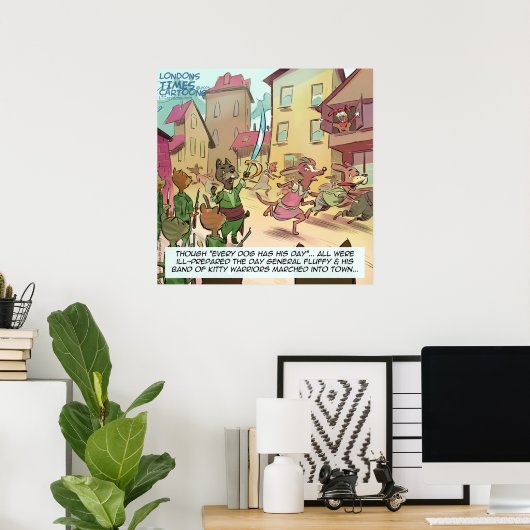 Rick London Funny Cats Vs Dogs Poster (Thuiskantoor)