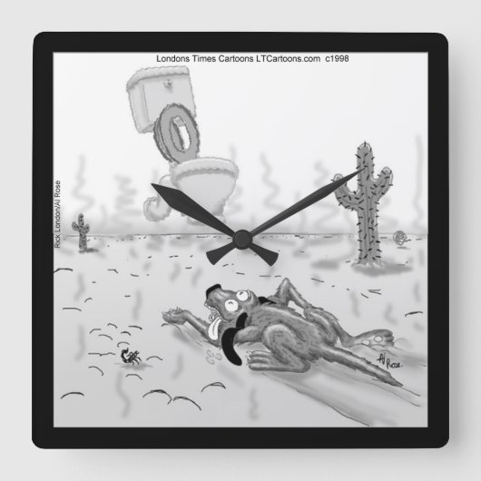 Rick London Funny Dog Mirage Square Wall klok (Voorkant)