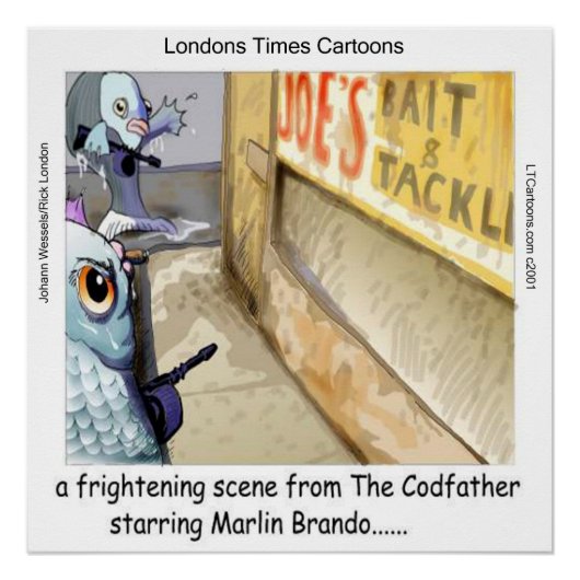 Rick London Funny Fish Mafia Poster (Voorkant)