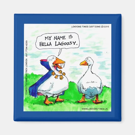Rick London Funny Goose Vampire Wearing Bells Magneet (Voorkant)