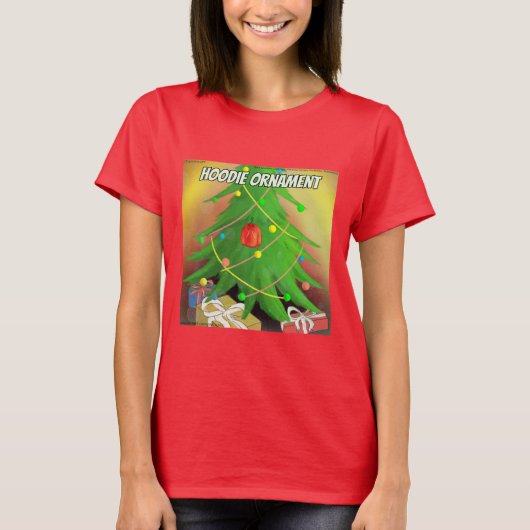 Rick London Funny "Hoodie Ornament" kerstboom T-shirt (Voorkant)