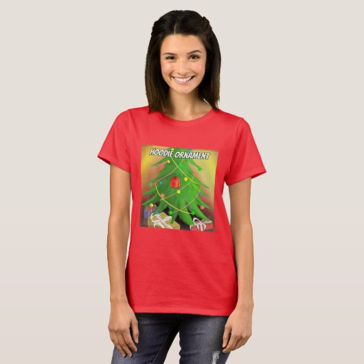 Rick London Funny "Hoodie Ornament" kerstboom T-shirt (Voorkant volledig)