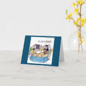 Rick London Funny Old Hippie Comic Funeral Kaart (Gele Bloem)