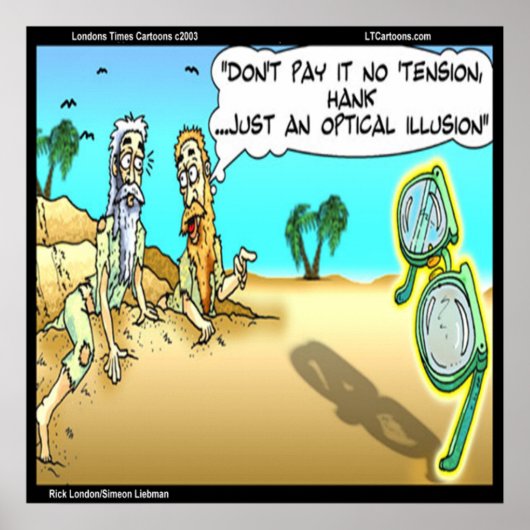 Rick London Funny Optical Illusion Optician Poster (Voorkant)