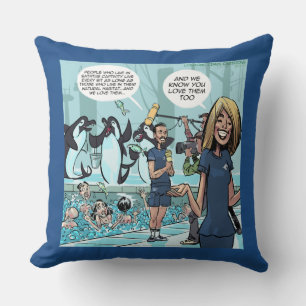 Rick London Funny Orca Revenge Jumbo Cotton Pillow Kussen