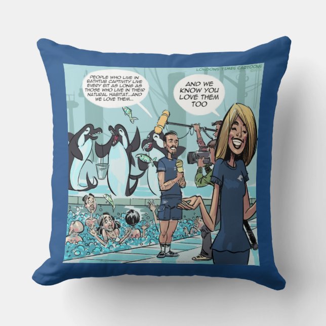 Rick London Funny Orca Revenge Jumbo Cotton Pillow Kussen (Voorkant)