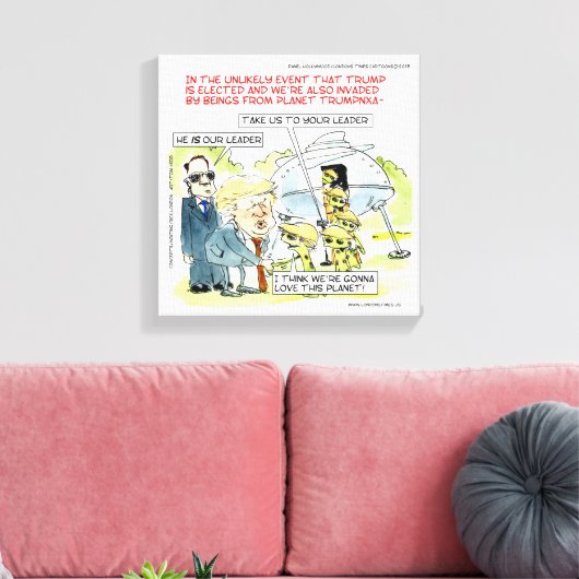 Rick London Funny Planet Trump Canvas Print (Insitu (Woonkamer))