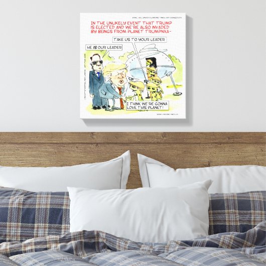 Rick London Funny Planet Trump Canvas Print (Insitu (Slaapkamer))