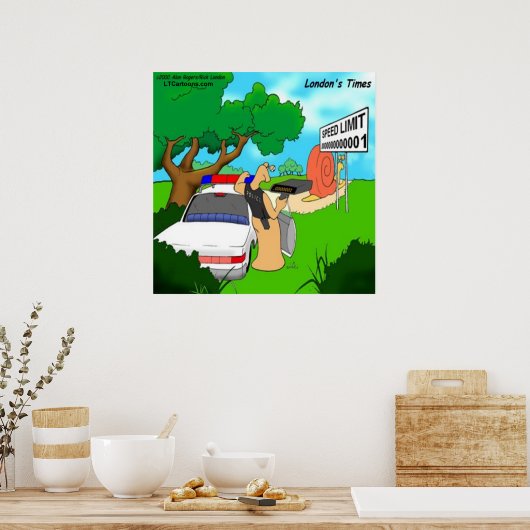 Rick London Funny Slug Traffic Cop Poster (Keuken)