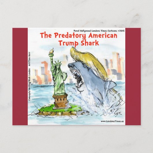 Rick London Funny Trump Shark Briefkaart (Voorkant)