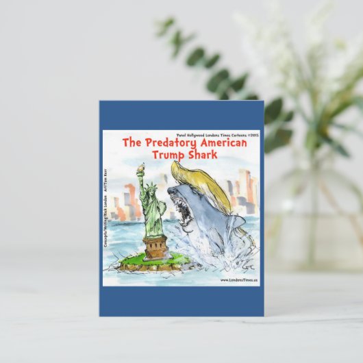 Rick London Funny Trump Shark Briefkaart (Staand voorkant)