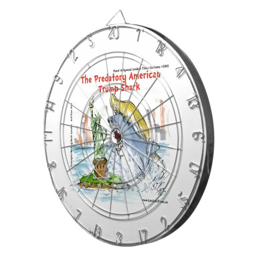 Rick London Funny Trump Shark Dartbord (Voorkant Rechts)