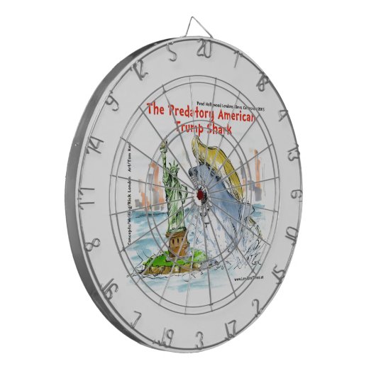 Rick London Funny Trump Shark Dartbord (Voorkant Links)