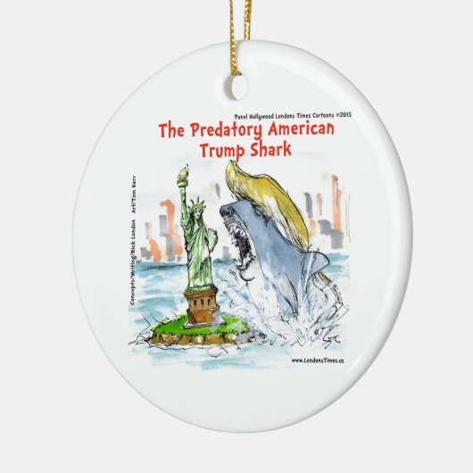 Rick London Funny Trump Shark Keramisch Ornament (Links)