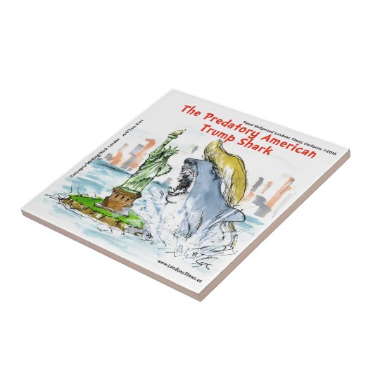 Rick London Funny Trump Shark Tegeltje (Zijkant)