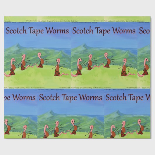 Rick London Funny Worms of Scotland Comic Cadeaupapier (Vlak)