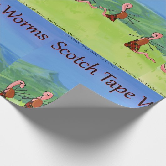 Rick London Funny Worms of Scotland Comic Cadeaupapier (Hoek)