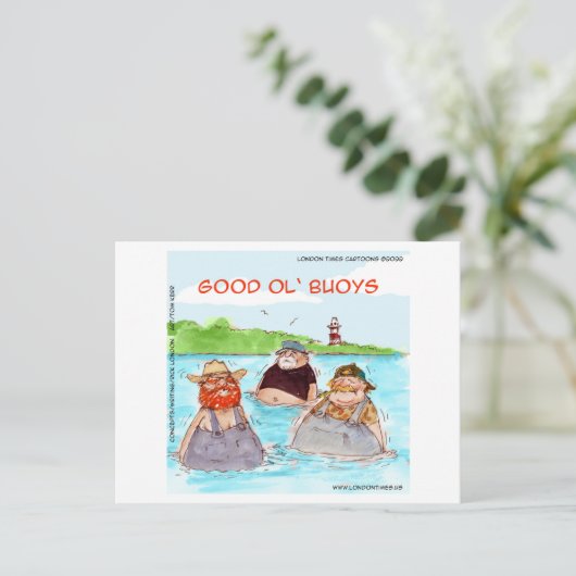 Rick London Good Ol' Buoys Funny Comic Briefkaart (Staand voorkant)