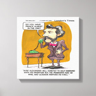 Rick London Grappige Alexander Bell Telefoon Grap Canvas Afdruk