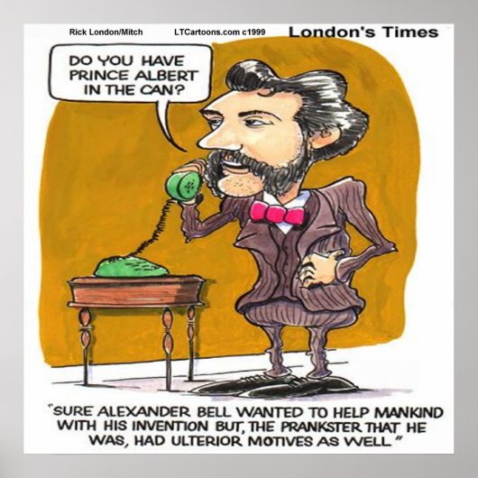 Rick London Grappige Alexander Bell Telefoon Grap  Poster (Voorkant)