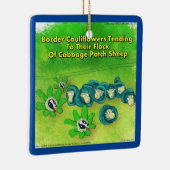 Rick London Grappige Border Collie Bloem  Keramisch Ornament (Rechts)