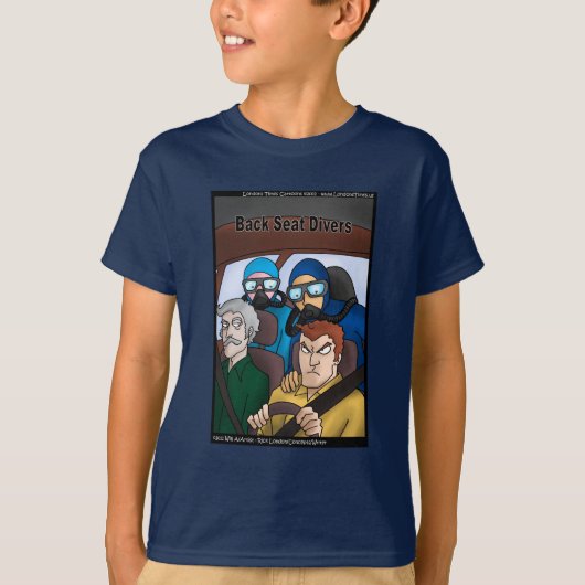 Rick London Grappige Duik Comic T-shirt (Voorkant)