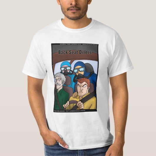 Rick London Grappige Duikers Comic T-shirt (Voorkant)