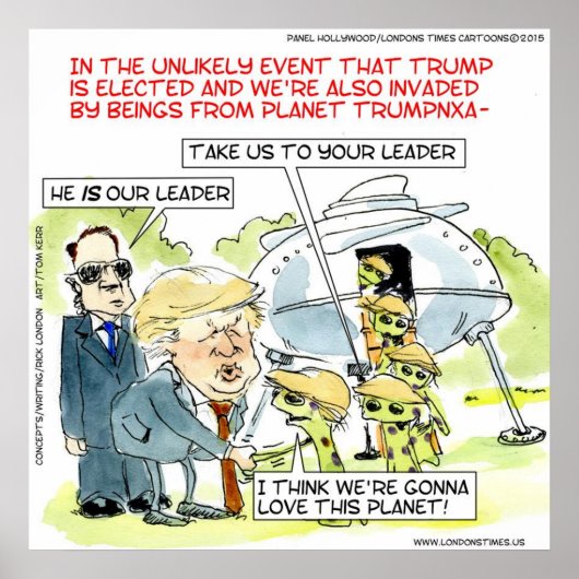 Rick London Grappige Planeet Trump Poster (Voorkant)