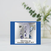 Rick London Grappige Silverware Politie Briefkaart (Staand voorkant)