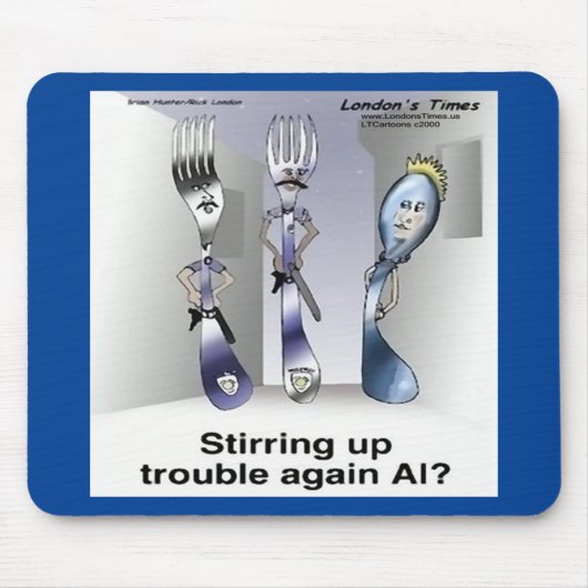 Rick London Grappige Silverware Politie Muismat (Voorkant)