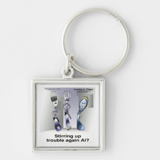 Rick London Grappige Silverware Politie Sleutelhanger (Voorkant)